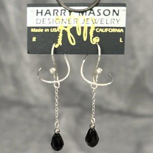 Harry Mason Silver Mini Ear Spirals w/ 3 Dange Bead Chains